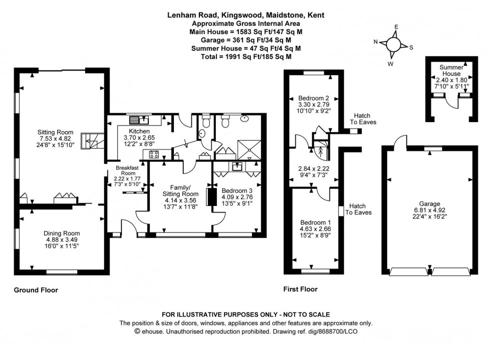 Floorplan for Lenham Road, Kingswood, Maidstone