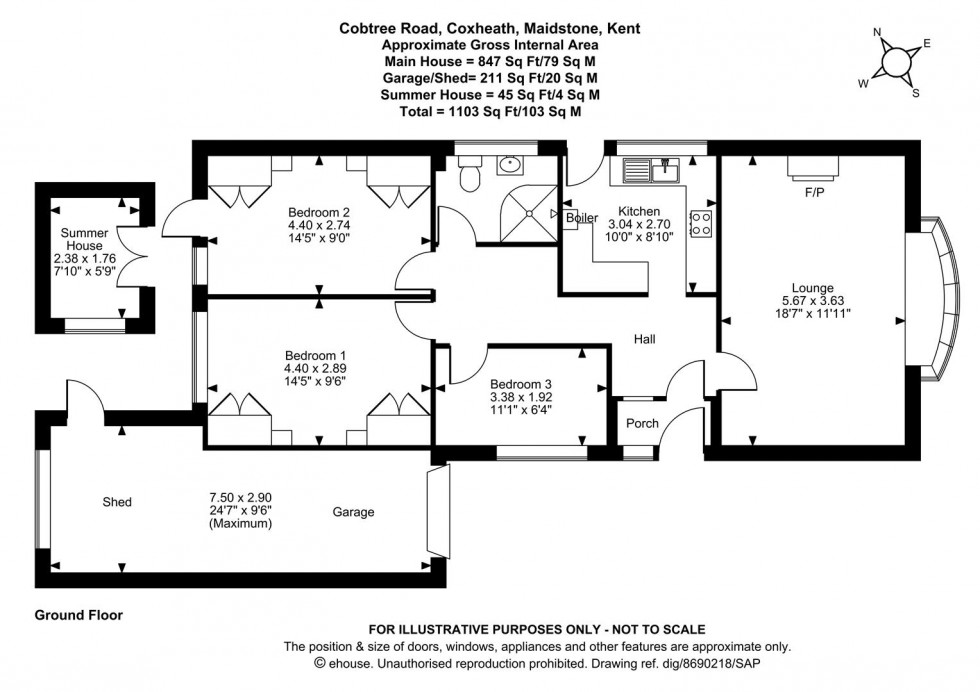 Floorplan for Cobtree Road, Coxheath, Maidstone