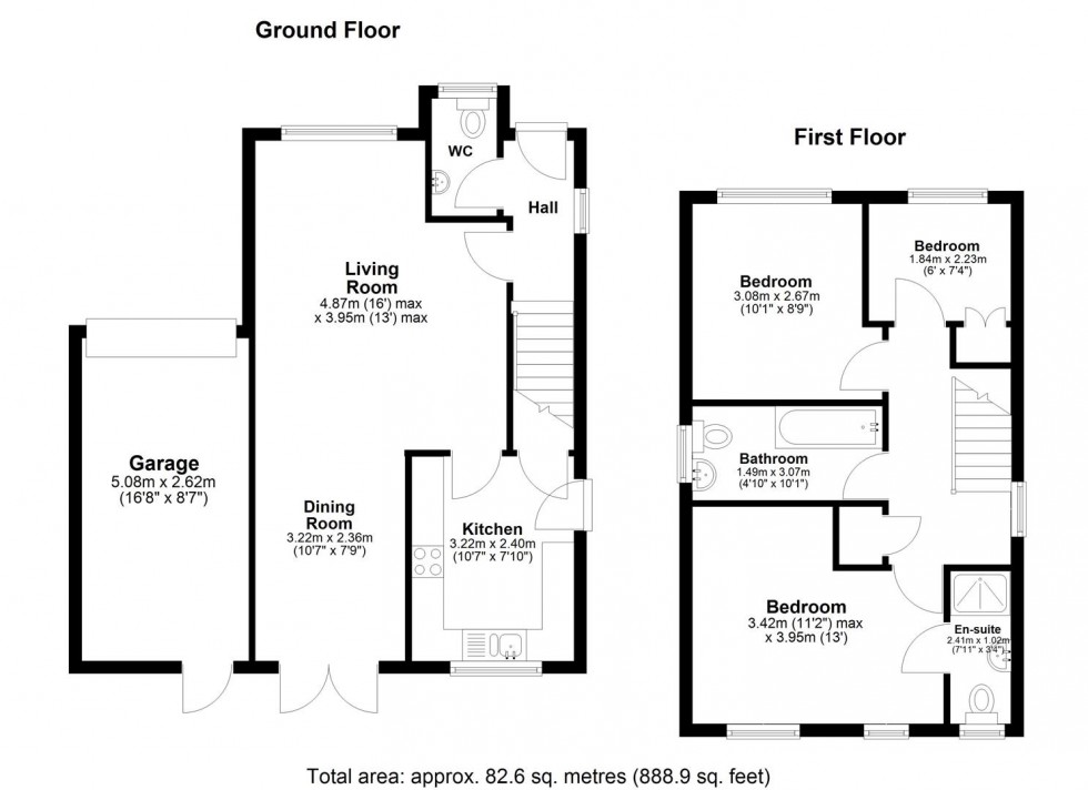 Floorplan for Crownfields, Weavering, Maidstone