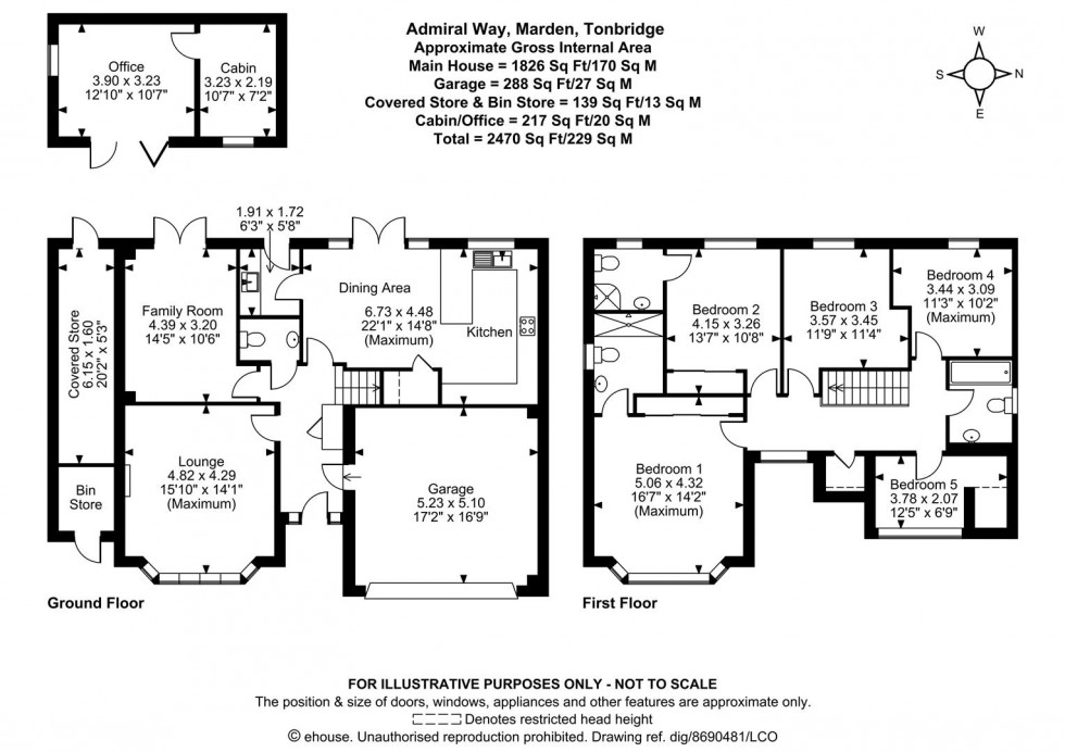 Floorplan for Admiral Way, Marden, Tonbridge