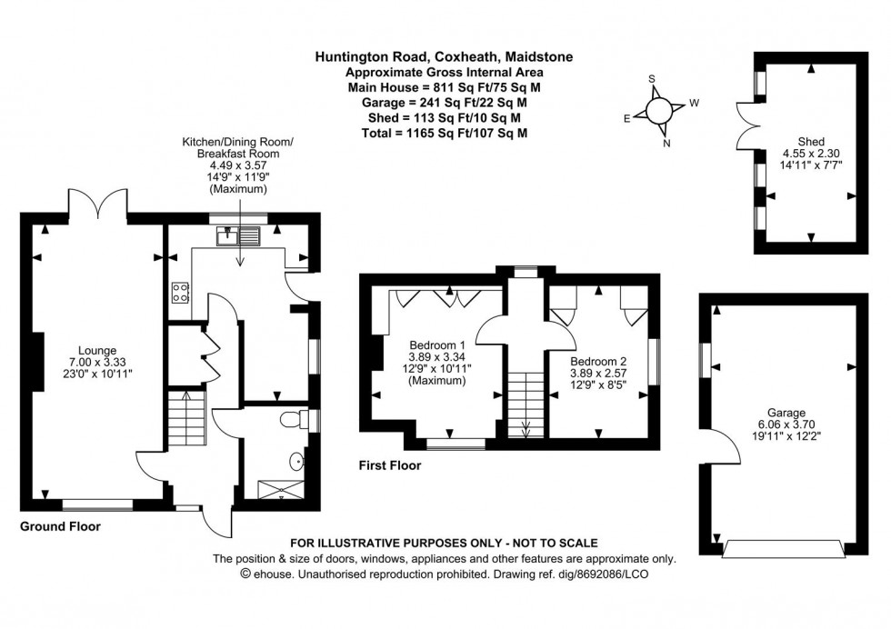 Floorplan for Huntington Road, Coxheath, Maidstone