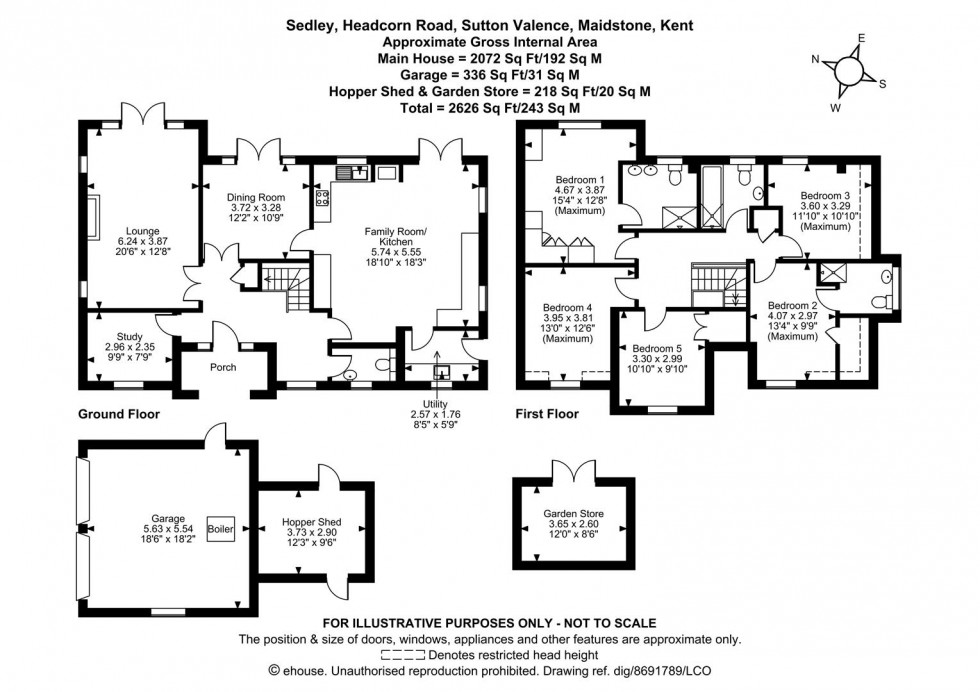 Floorplan for Headcorn Road, Sutton Valence