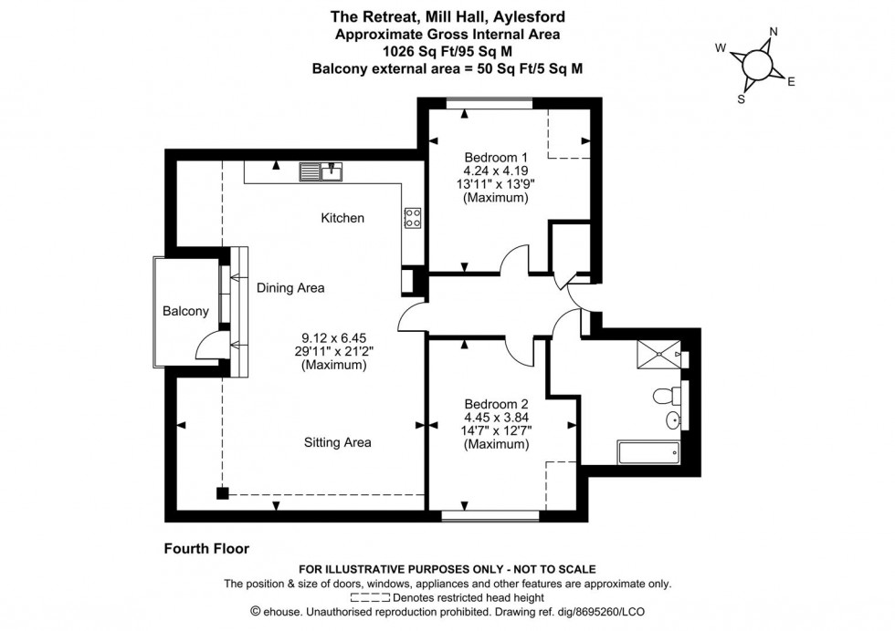 Floorplan for 94 Mill Hall, Aylesford