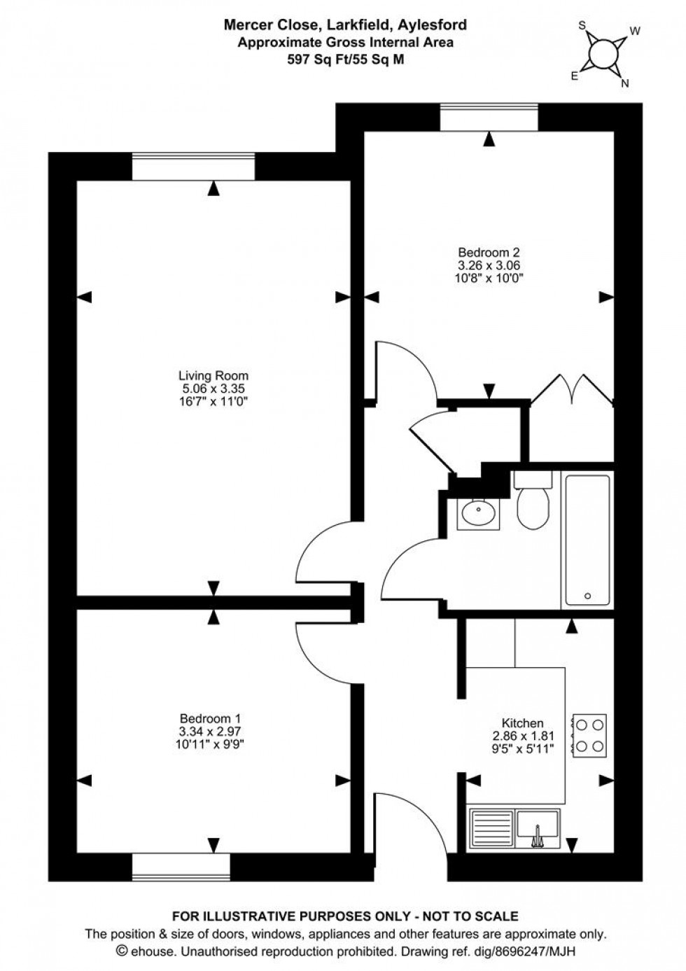 Floorplan for Mercer Close, Larkfield, Aylesford