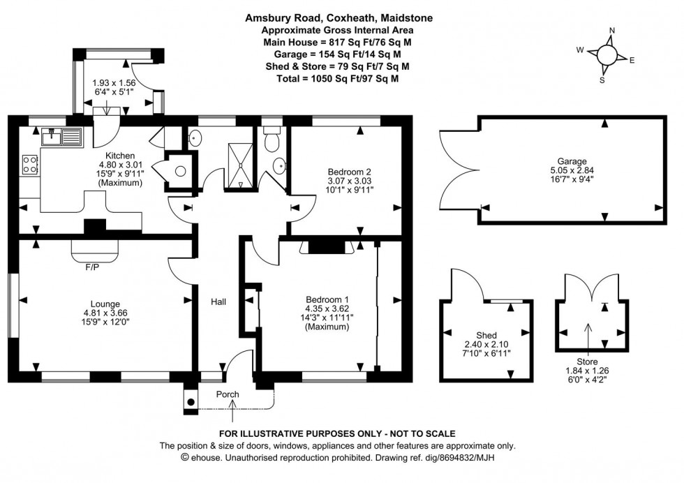 Floorplan for Amsbury Road, Coxheath, Maidstone