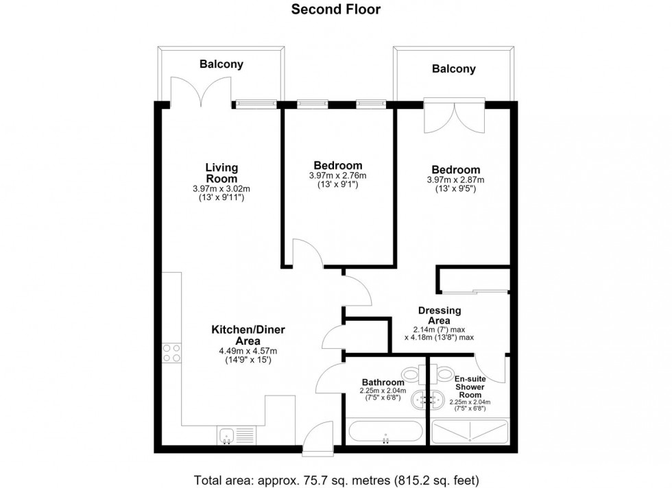 Floorplan for Adeline heights, Rosalind Drive, Maidstone