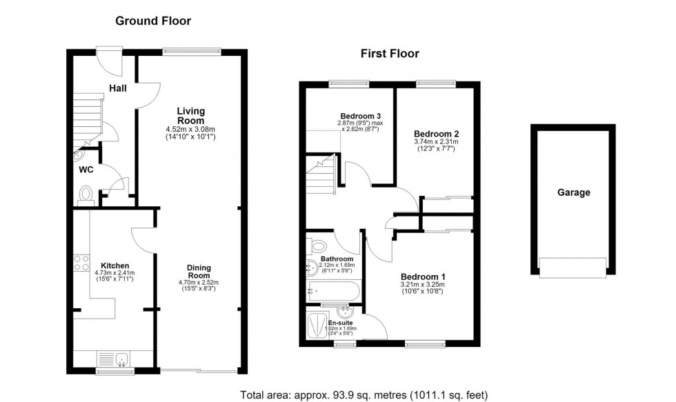 Floorplan for Coltsfoot Drive, Weavering, Maidstone