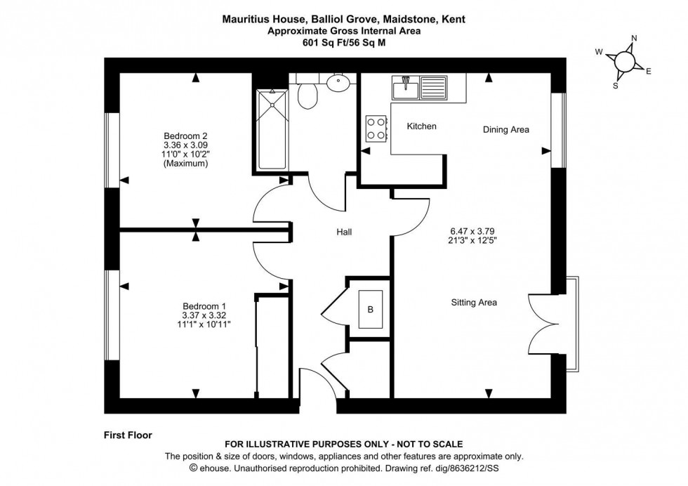 Floorplan for Mauritius House, Balliol Grove, Maidstone