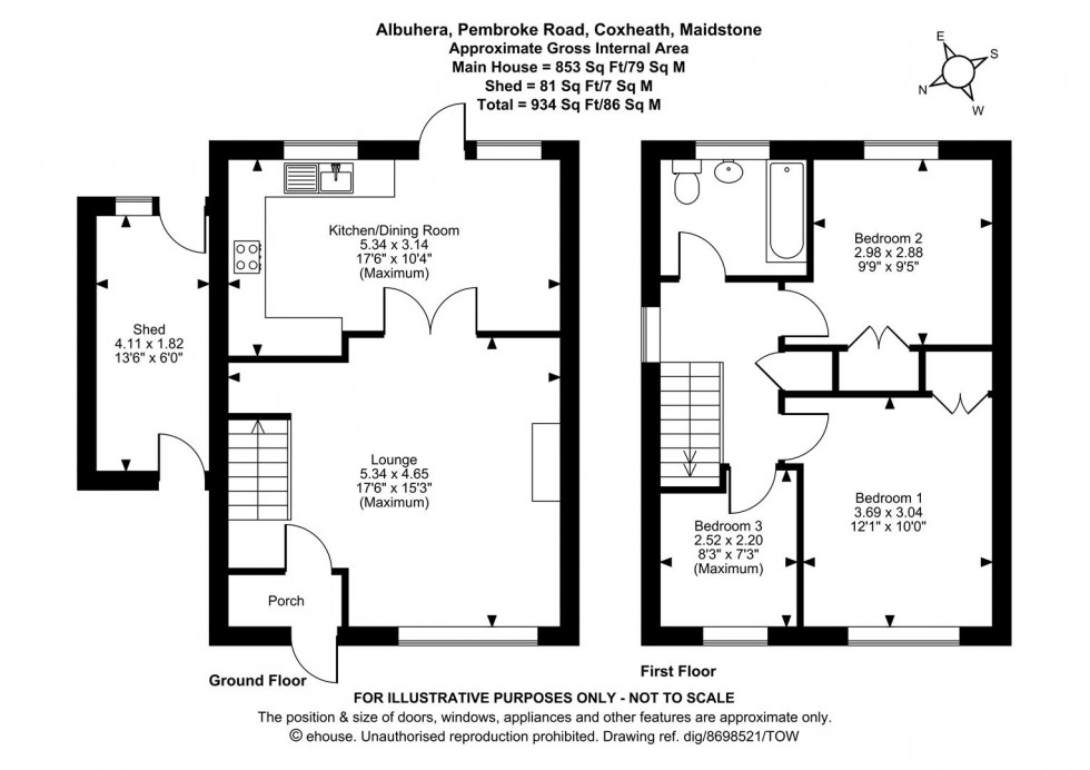 Floorplan for Pembroke Road, Coxheath, Maidstone