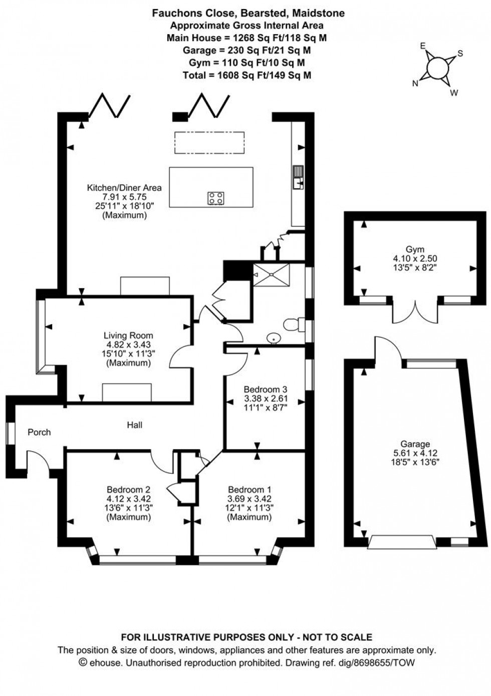 Floorplan for Fauchons Close, Bearsted, Maidstone