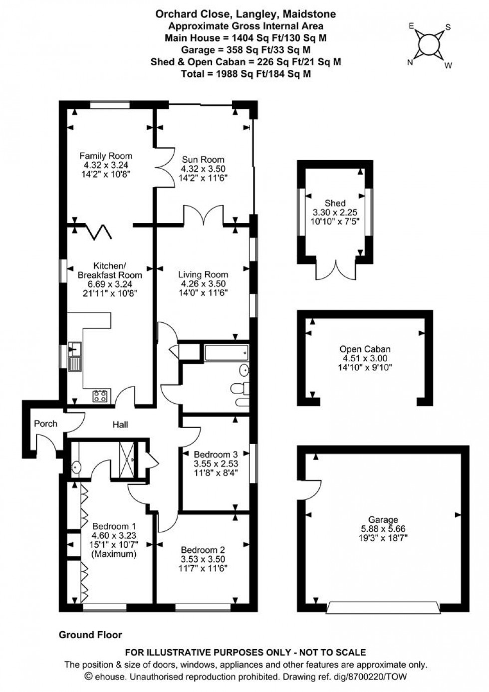 Floorplan for Orchard Close, Langley