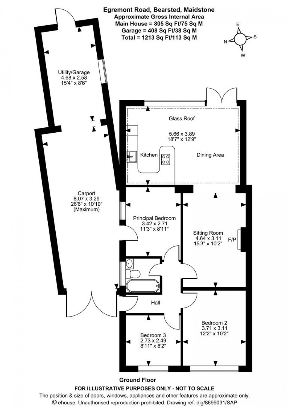 Floorplan for Egremont Road, Bearsted, Maidstone
