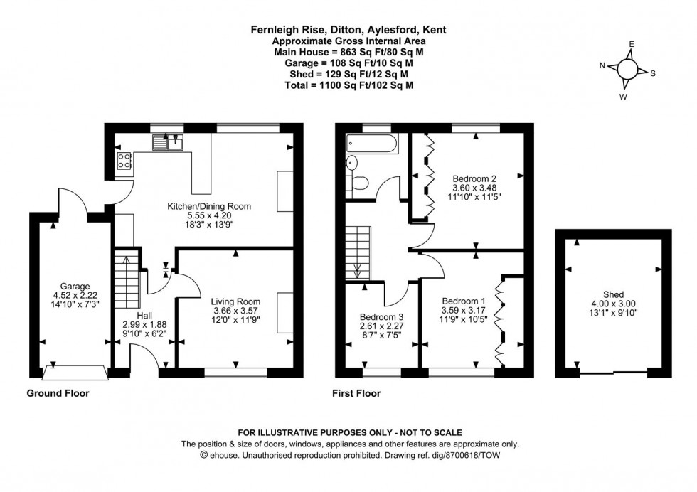 Floorplan for Fernleigh Rise, Ditton, Aylesford